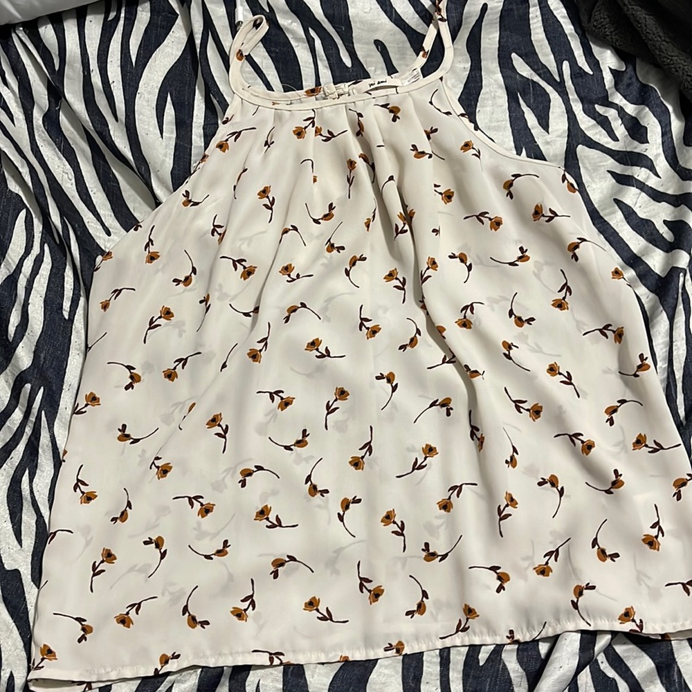 Cream and fall floral dress tank.